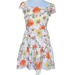 Women's Lottie & Holly Floral Mini Dress - Blush Rust - L